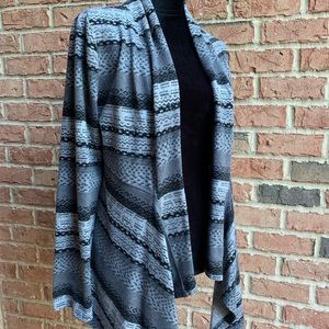 Ladies One World Grey & Black Cardigan Sz M